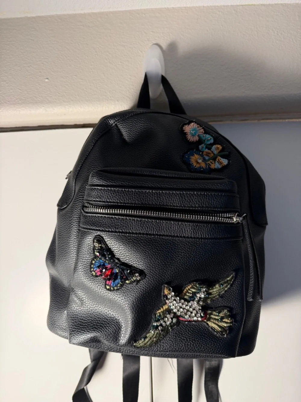 Mini black leather backpack from Nordstrom